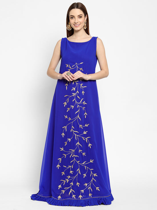 Teaparty Gown Machine Embroidered Dress - Maxim Creation