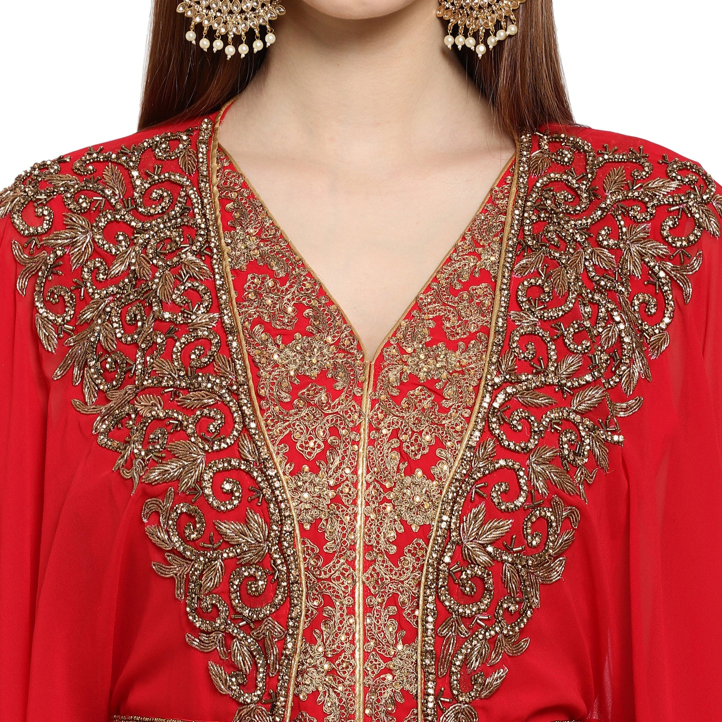 Load image into Gallery viewer, Cocktail Party Embroidered Caftan Dress - Maxim Creation
