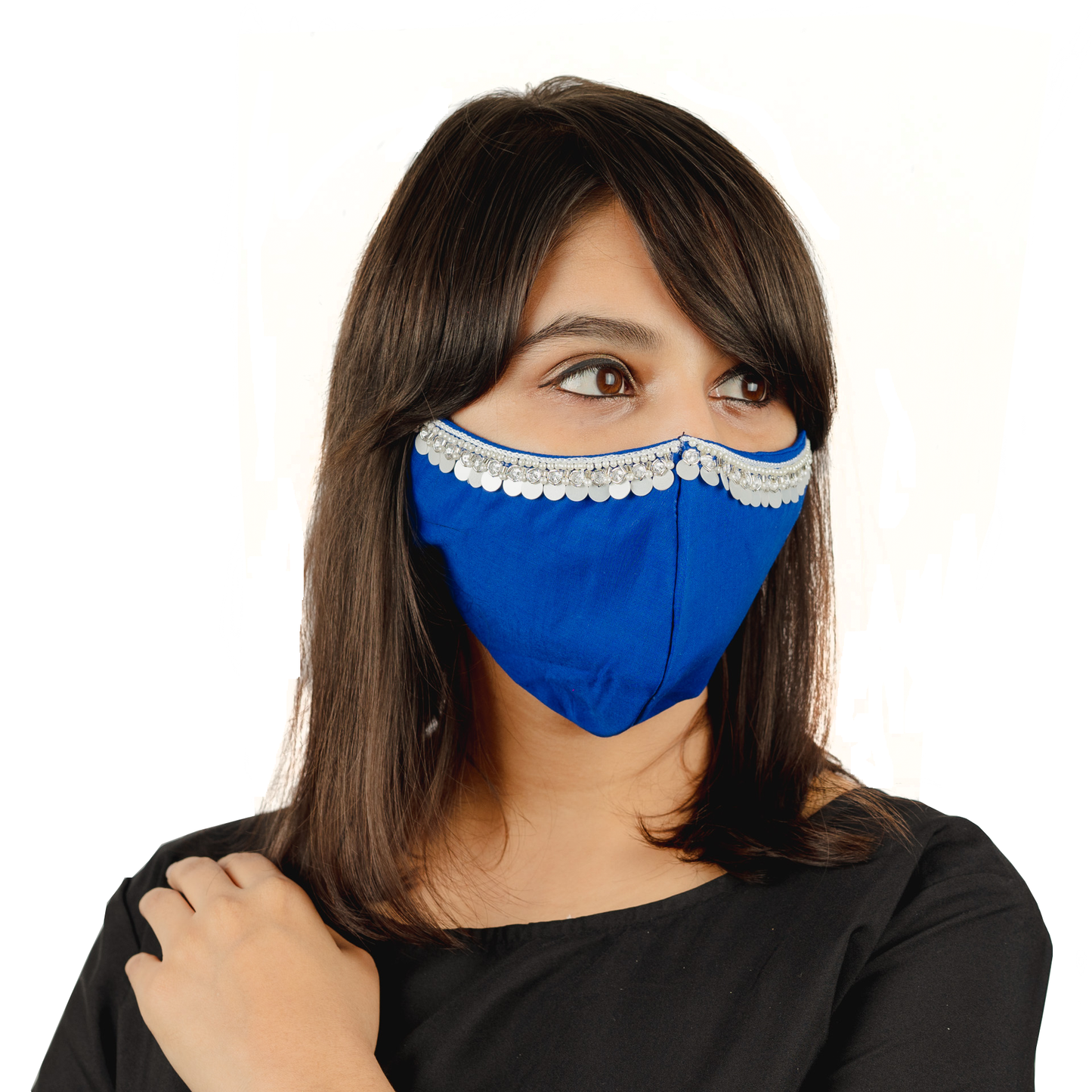 Load image into Gallery viewer, Cotton Face Mask with Hanging Tassel Embroidery (1 Style X 6 colours) - Maxim Creation
