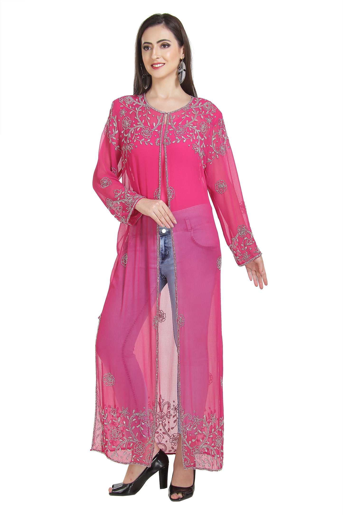 designer kurti dress Superb Blue Color Simmer Silk Office Wear Printed Kurti for Women's by Queen Suits INLI Rashmika Blue