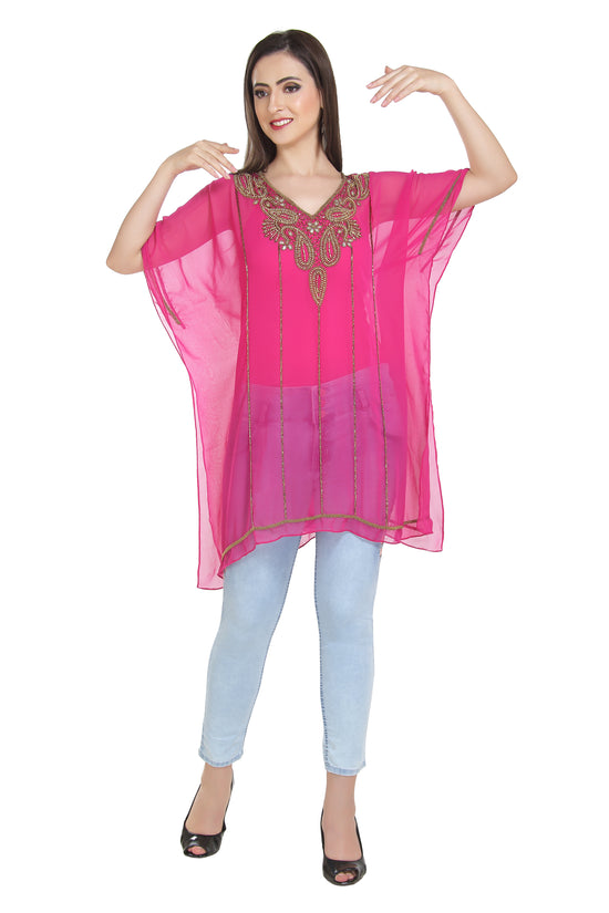 Load image into Gallery viewer, Beach Tunic Pink Indian Kurti - Maxim Creation
