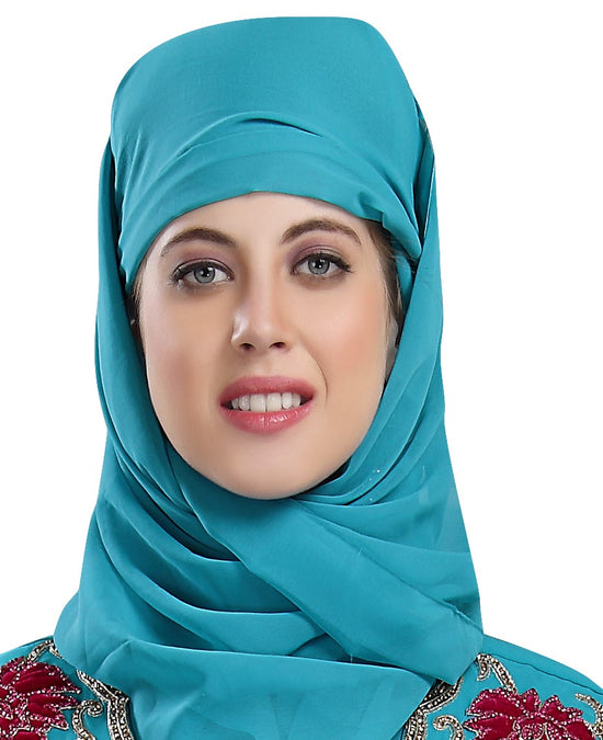Load image into Gallery viewer, Blue Scarf Hijab S5 - Maxim Creation
