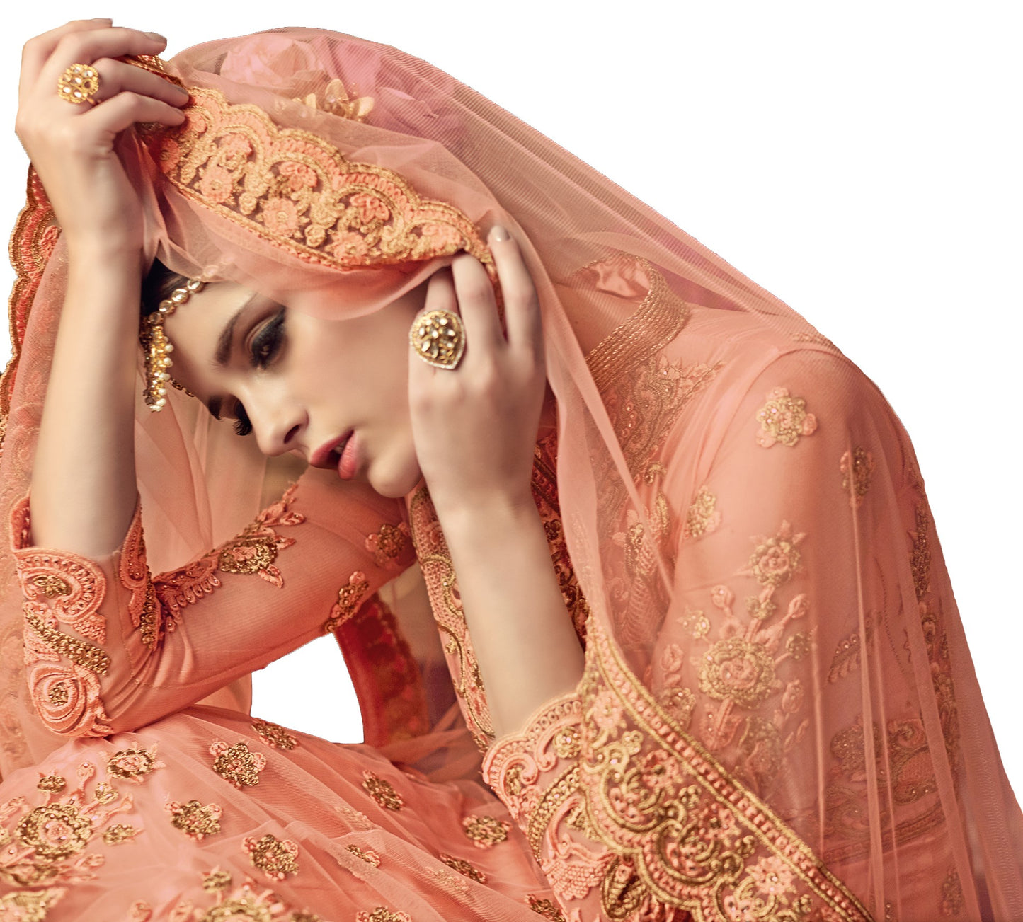 Wedding Sharara in Peach Punjabi Suit 102 - Maxim Creation