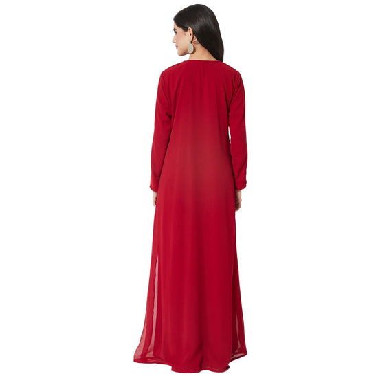Henna Tea Party Gown Red Farasha Maxi Dress