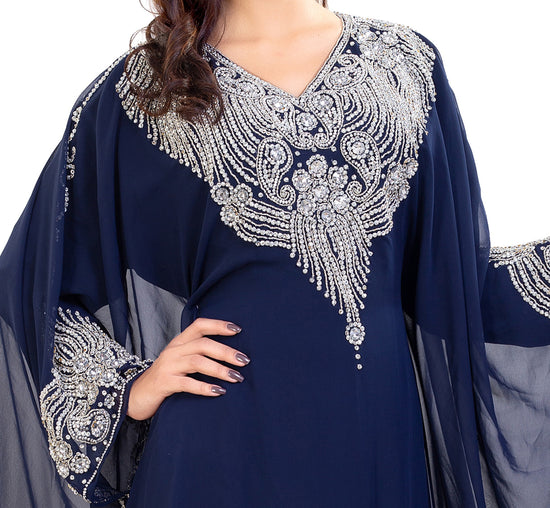 Charger l&amp;#39;image dans la galerie, Tea Party Kaftan With Crystal Embroidery - Maxim Creation
