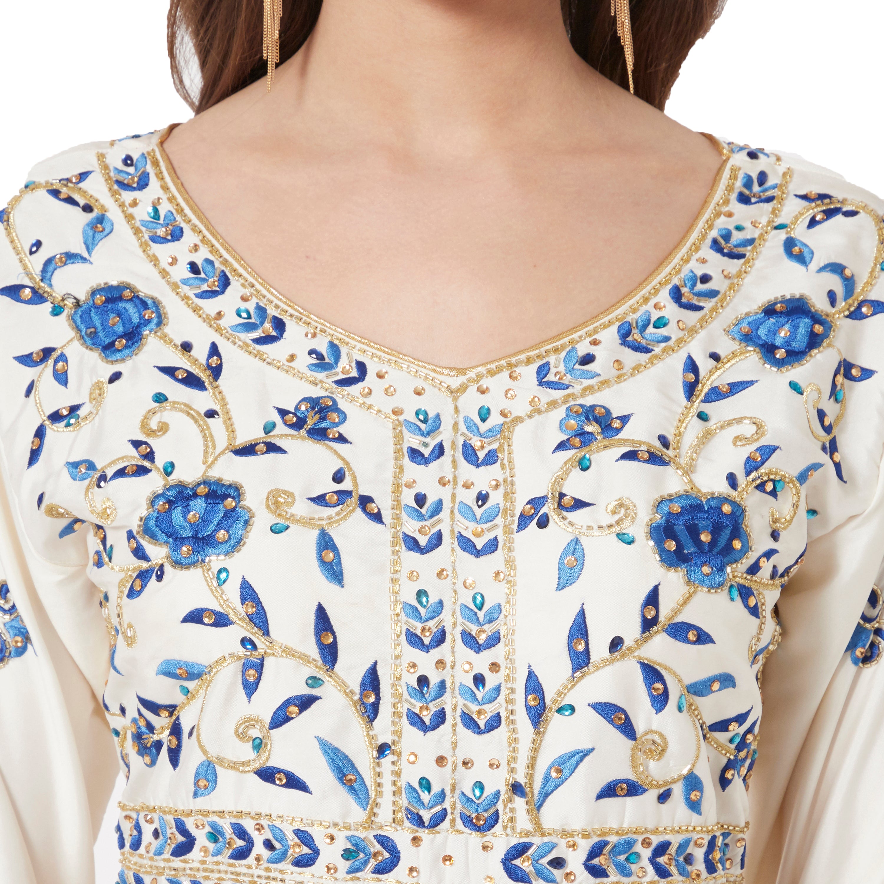 Embroidery Kaftan in Green by Maxim Creation