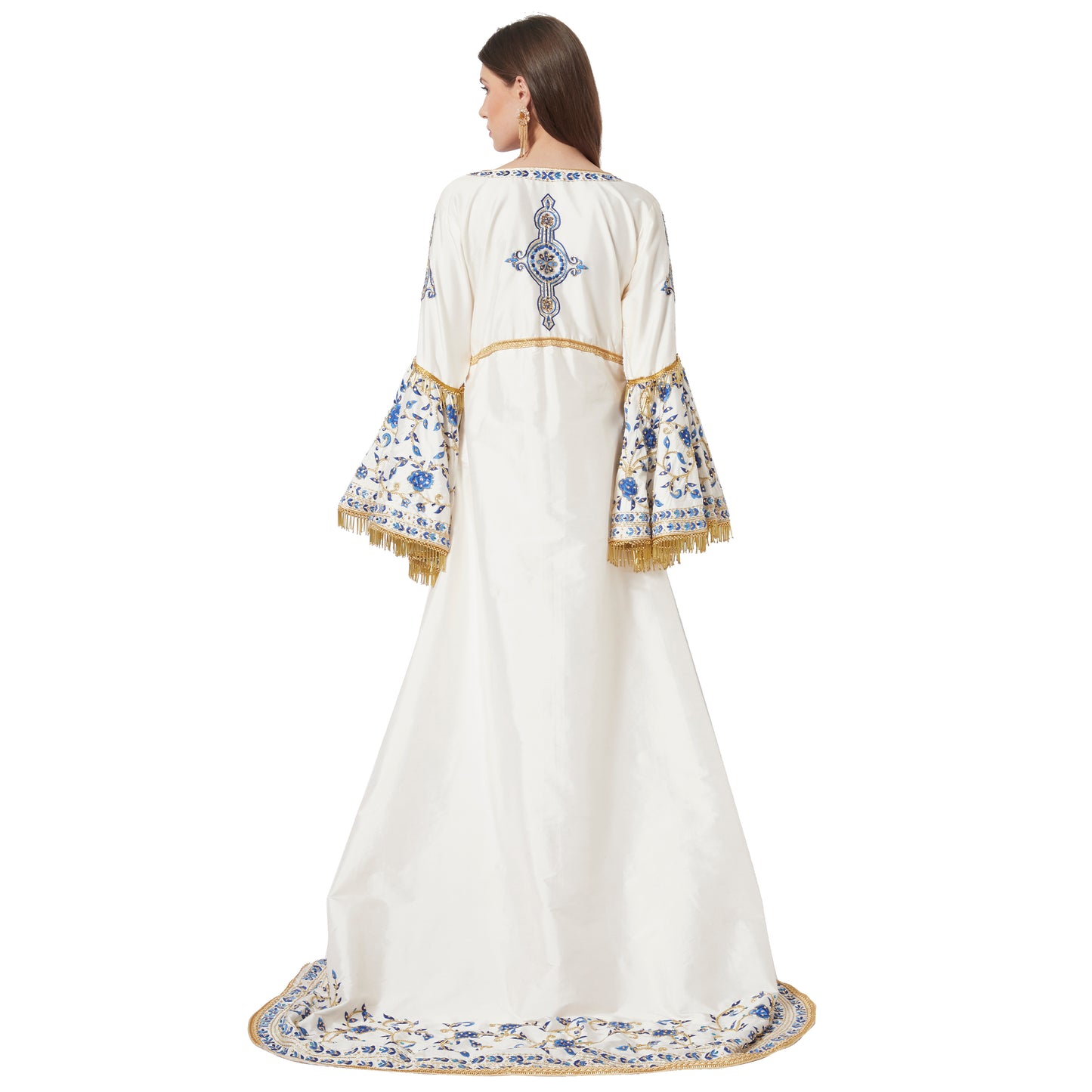Luxury Ball Gown with Rich Thread Embroidery & Tassels Maxim Creation Luxury Ball Gown with Rich Thread Embroidery & Tassels Maxim Creation
